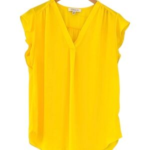 Bright Spring Sunbeam Flutter Sleeve Blouse